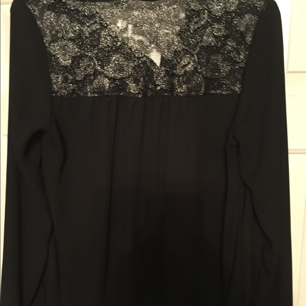 Black and silver button up shirt